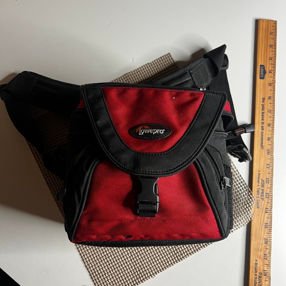 Lowepro Nova 1 AW Camera Bag Red Black Shoulder Case Padded DSLR Mirrorless